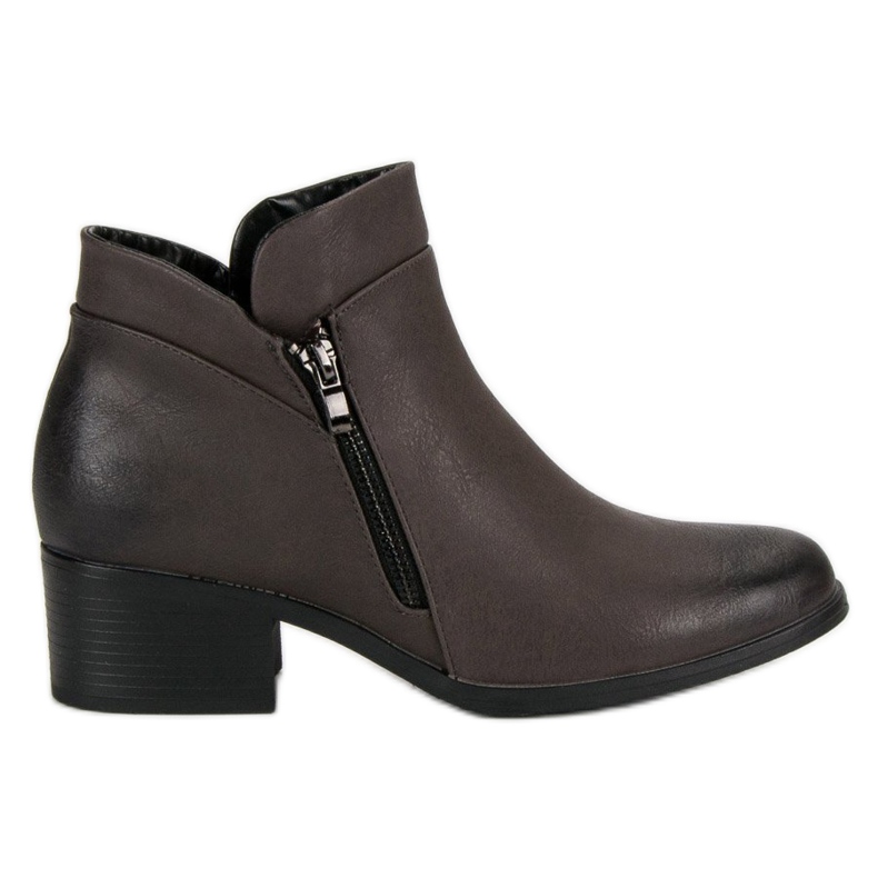 Vinceza Botas grises con cremallera negro