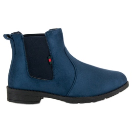 Lady Fashion Botines de gamuza sin cordones azul