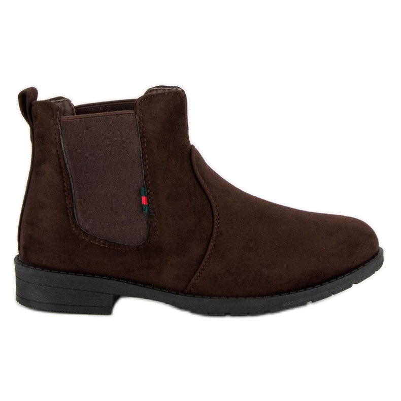 Lady Fashion Botines de gamuza sin cordones marrón