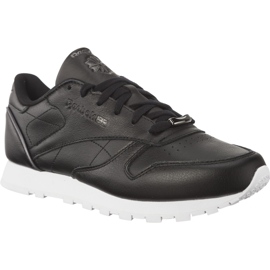 Reebok Cuero Clásico Hw Negro Plata Metalizado Blanco