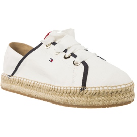 Alpargata con cordones metalizada Tommy Hilfiger 121 blanco