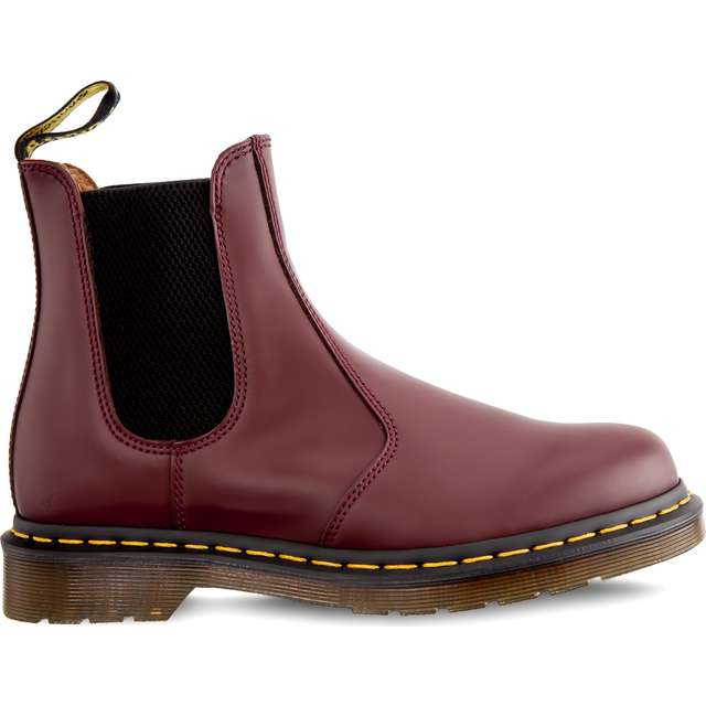 Dr. Martens 2976 Bota Chelsea Puntada Amarilla Rojo Cereza