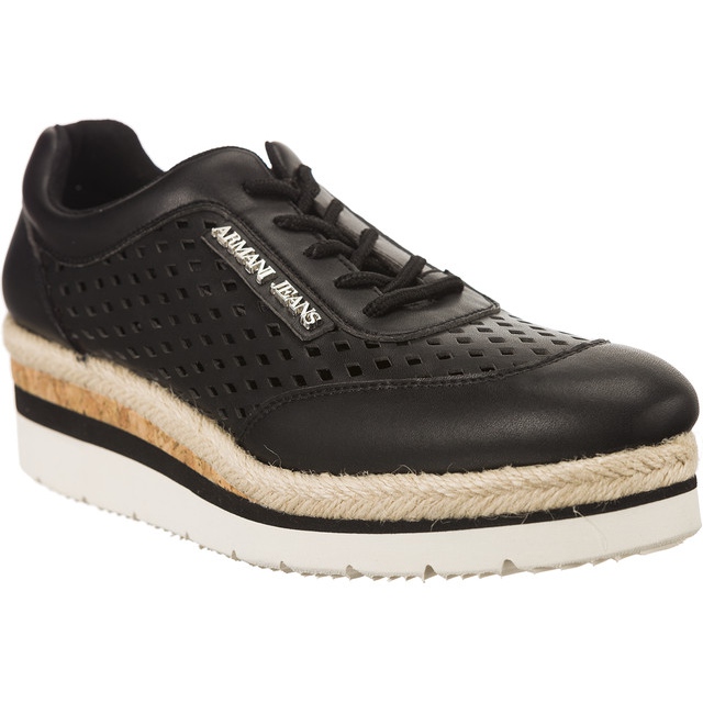 Armani Jeans tejido Scarpa Allacciata negro
