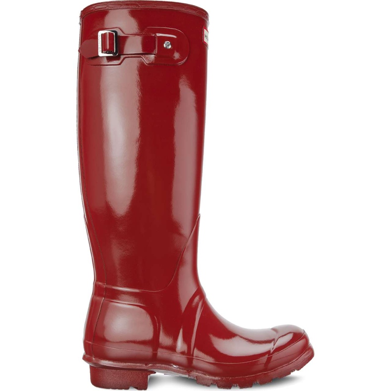 Hunter Original Tall Gloss Military Red para mujer rojo