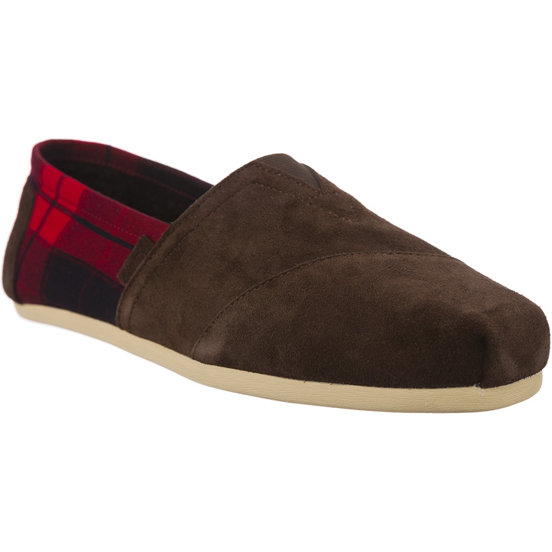 Toms Suede Plaid Mens Classic Alpaca 203 marrón