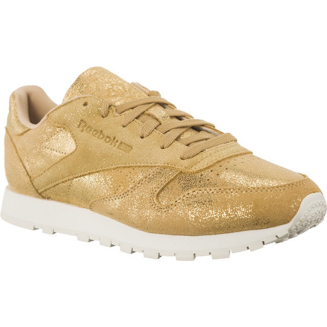 Reebok Cuero clásico Shimmer Gold Chalk dorado