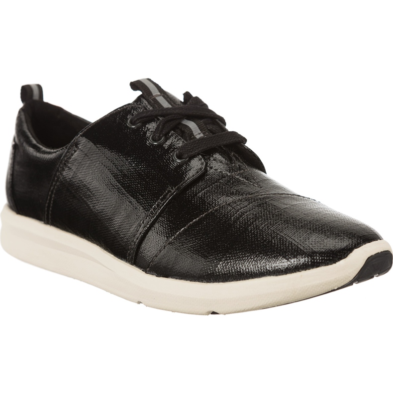 Toms Zapatilla de deporte de mujer del rey de lino patente 885 negro