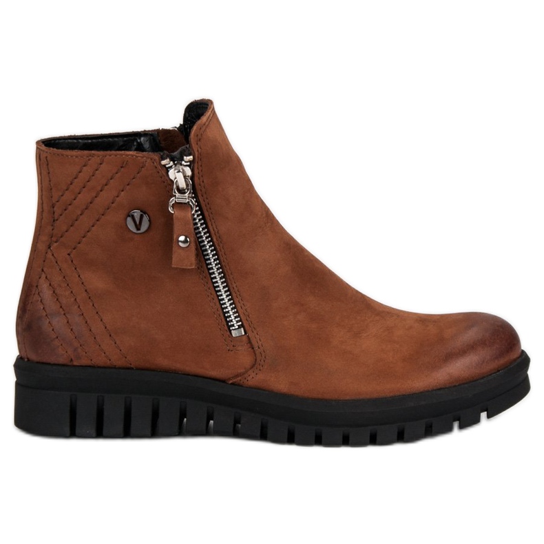 Botas bajas en la cremallera VINCEZA marrón