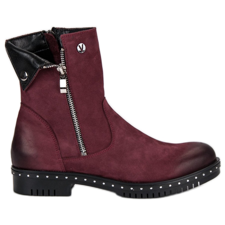 Botas de piel burdeos de VINCEZA rojo Botas de piel burdeos de VINCEZA rojo