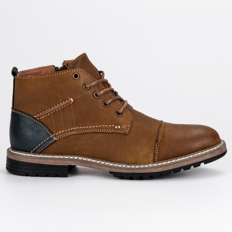 McKey Botas de cuero para hombre marrón