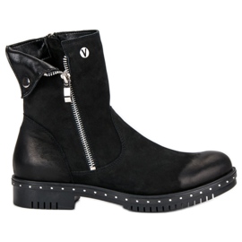 Botas VINCEZA de piel en negro Botas VINCEZA de piel en negro