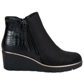 Filippo Botas de cuña negras negro