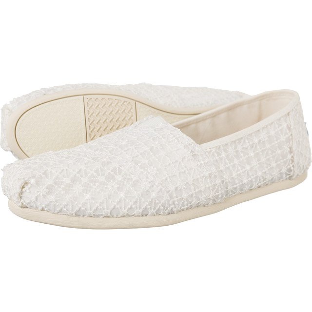 Toms Crochet Lace Mujeres Alpargata 9633 blanco
