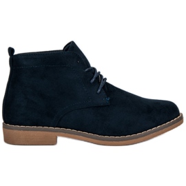 Botines bajos anudados azul marino