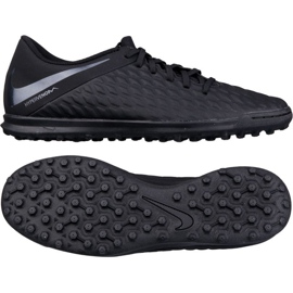 Nike Hypervenom Phantomx 3 Club Tf AJ3811-001 zapatilla de fútbol negro negro