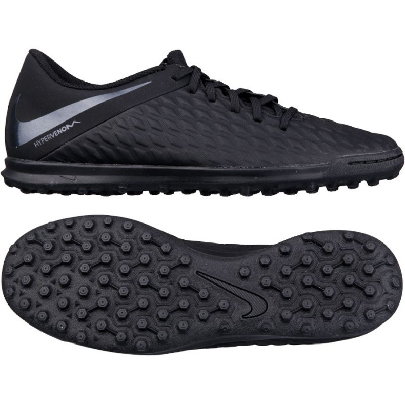 Nike Hypervenom Phantomx 3 Club Tf AJ3811-001 zapatilla de fútbol negro negro Nike Hypervenom Phantomx 3 Club Tf AJ3811-001 zapatilla de fútbol negro negro
