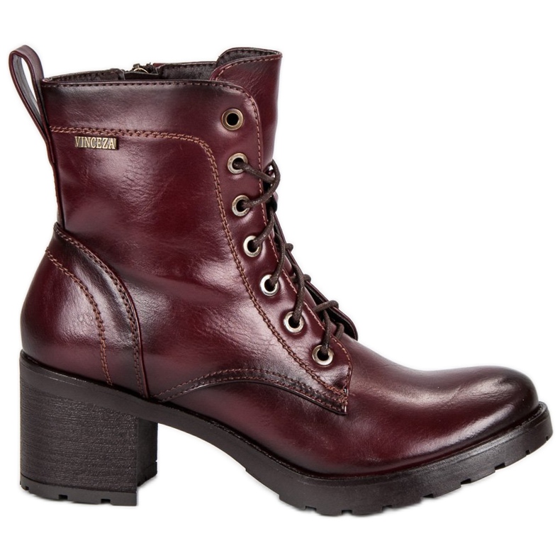Botas vinceza cordones burdeos rojo