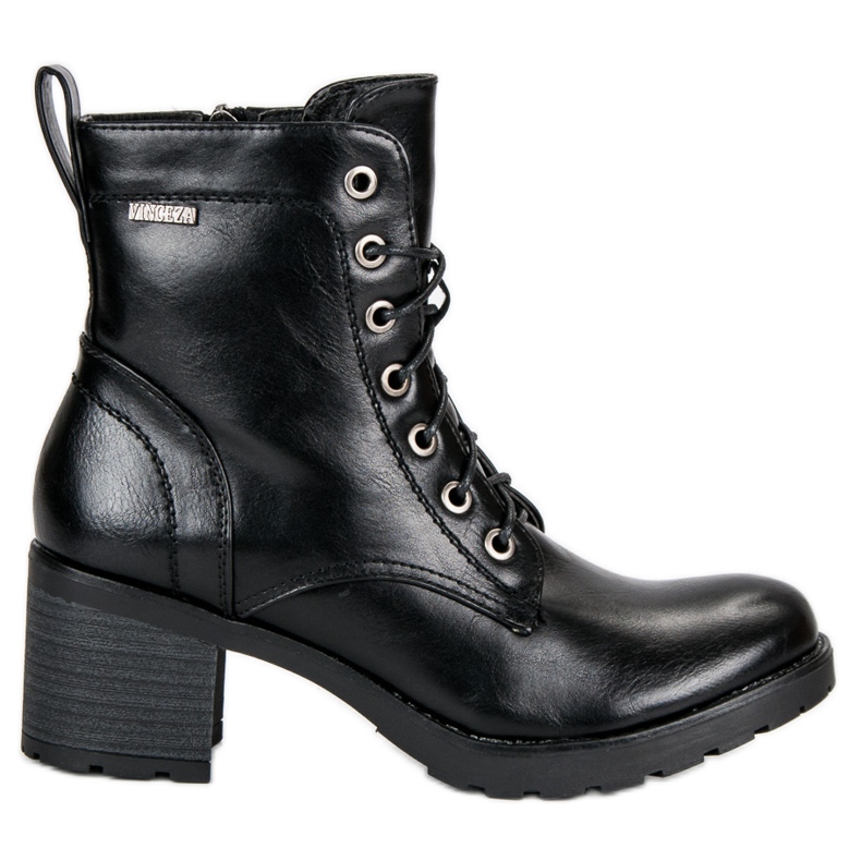 Botas vinceza negras con cordones negro