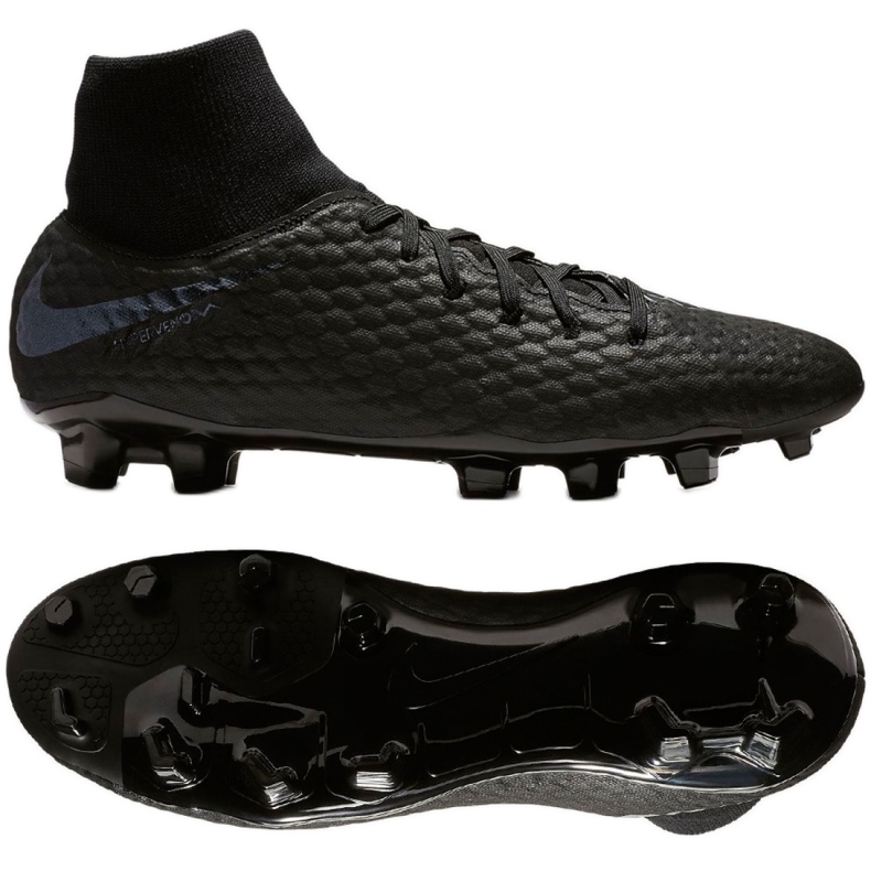 Nike Hypervenom 3 Academy Df Fg M AQ9217-001 zapatos de fútbol negro negro Nike Hypervenom 3 Academy Df Fg M AQ9217-001 zapatos de fútbol negro negro