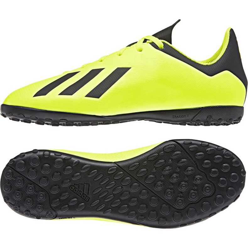 Las botas de fútbol adidas X Tango 18.4 Tf Jr DB2435 amarillo amarillo Las botas de fútbol adidas X Tango 18.4 Tf Jr DB2435 amarillo amarillo