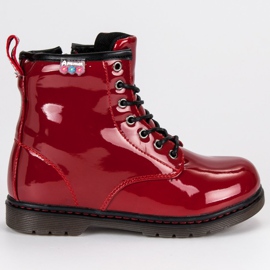 American Club Botines americanos laqueados. rojo