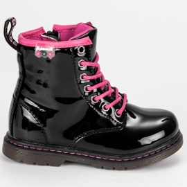 American Club Botines americanos laqueados. negro