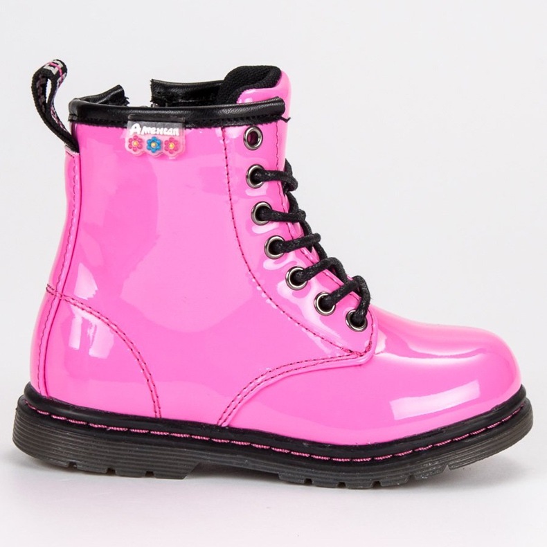 American Club Botines americanos laqueados. rosado