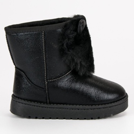 Vinceza Botas de nieve negras con piel. negro