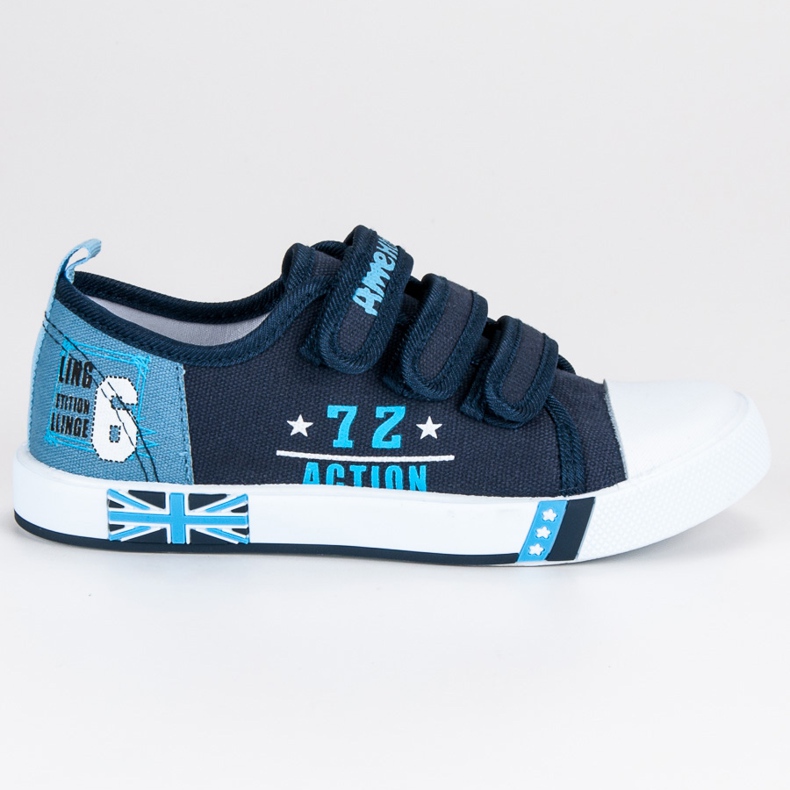 American Club Zapatillas de velcro azul marino