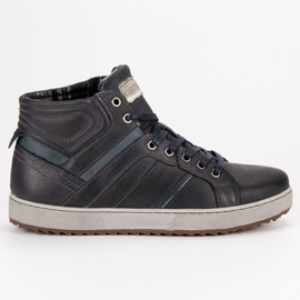 Zapatillas De Cuero Sobre Tobillo negro