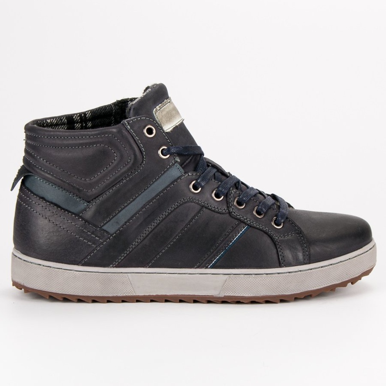 Zapatillas De Cuero Sobre Tobillo negro