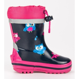 Wellingtons con ribete rosa