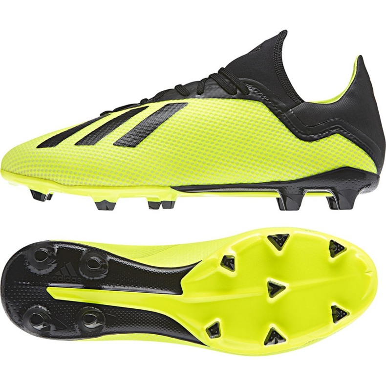 Botas de fútbol adidas X 18.3 Fg M DB2183 amarillo amarillo