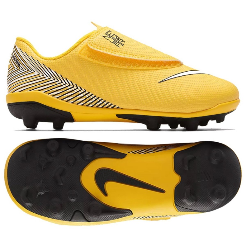 Nike Mercurial Vapor 12 (V) PS Neymar FG / MG Jr AO2897-710 zapatos de fútbol amarillo amarillo