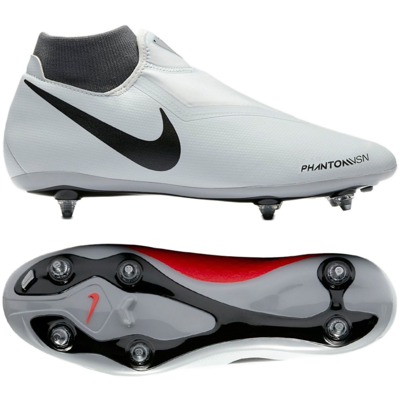 Nike Phantom Vsn Academy Df Sg AO3260-060 zapatos de fútbol blanco gris Nike Phantom Vsn Academy Df Sg AO3260-060 zapatos de fútbol blanco gris