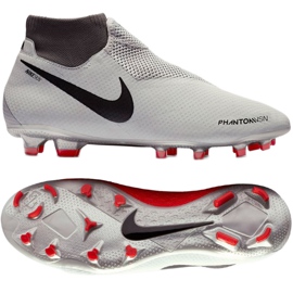 Nike Phantom Vsn Pro Df Fg AO3266-060 zapatos de fútbol blanco gris