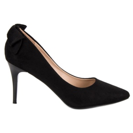 Tacones altos VINCEZA de gamuza de moda negro Tacones altos VINCEZA de gamuza de moda negro