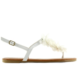 Sandalias blancas con flores CK36P Blanco