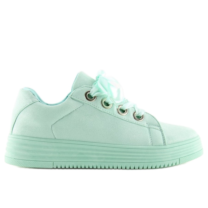 Zapatillas con cintas menta H99-23 Verde claro