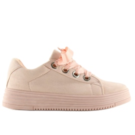 Pink H99-23 Zapatillas rosa con cintas rosado