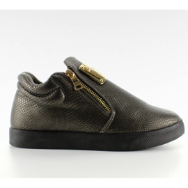 Deportivas Zanotki dorado con cremalleras 881-1 D. Grey gris