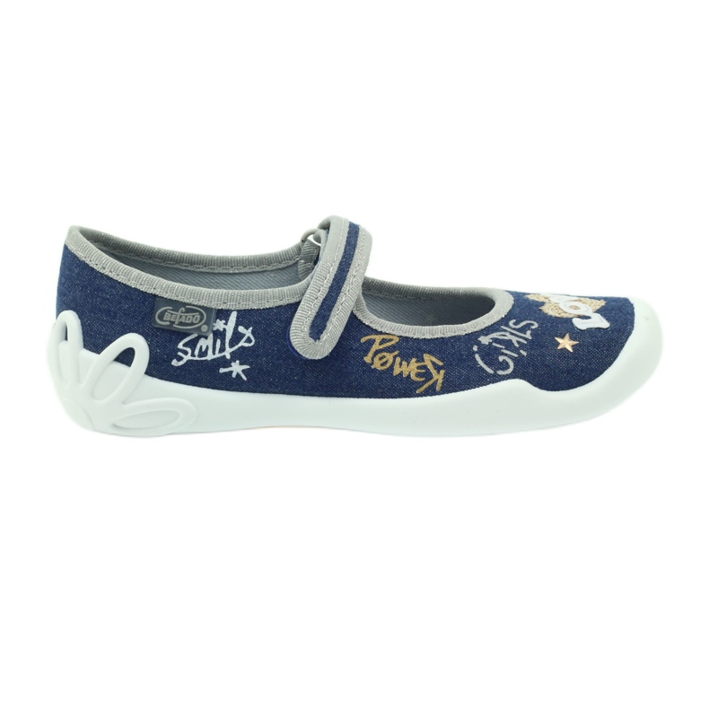 Befado zapatos para niños bailarinas zapatillas 114y313 azul marino gris