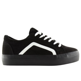 Zapatillas negras de suela alta B318-16 Negro blanco
