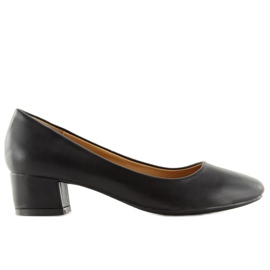 Negro Zapatos de salón tacones bajos negro MM-387 Negro
