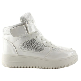 Deportivas blancas AN9168 estilo Force blanco gris Deportivas blancas AN9168 estilo Force blanco gris