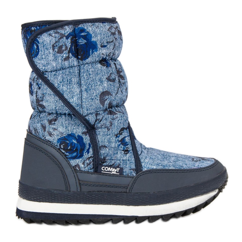 Botas de nieve para el invierno. azul azul marino