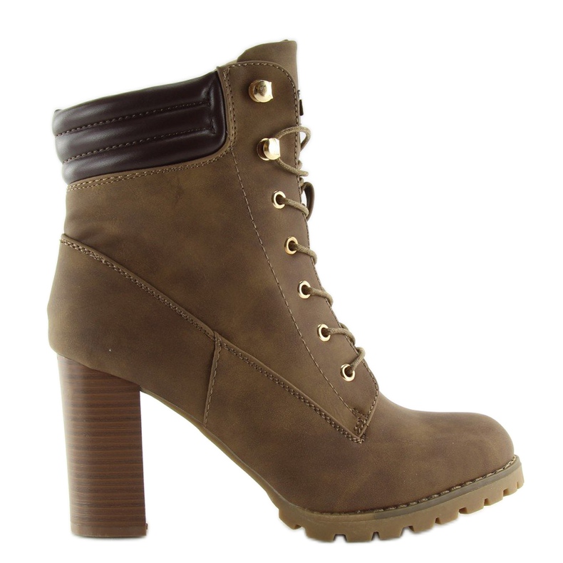 Botas de madera tacones altos marrón S89 Khaki