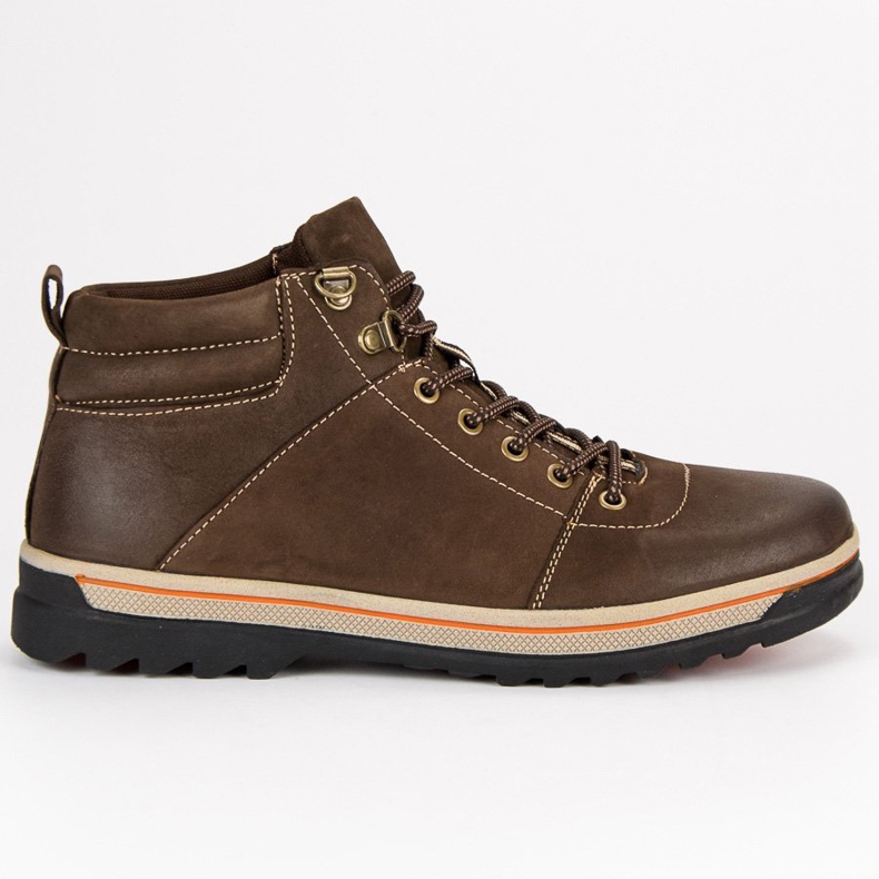 American Club Zapatos de cuero de los hombres americanos marrón