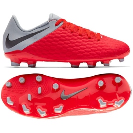 Calzado de fútbol Nike Hypervenom Phantom 3Academy Fg Jr AJ4119-600 rojo naranjas y rojos