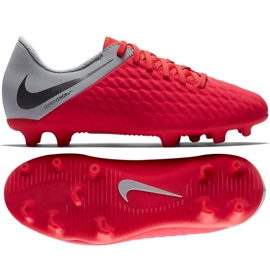 Zapatillas de fútbol Nike Hypervenom Phantom 3Club Fg Jr AJ4146-600 multicolor rojo